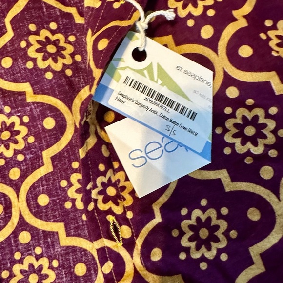 Casual Purple and Yellow Button Down Men’s Shirt- Small - Picture 3 of 3